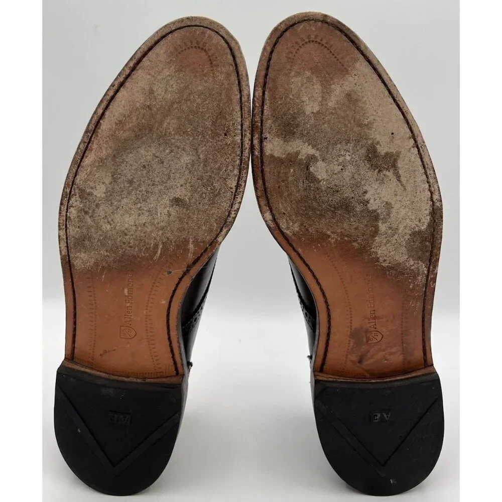 Allen Edmonds Lexington Oxford Brogue Cap-Toe Shoes Leather Dark Brown 10.5D